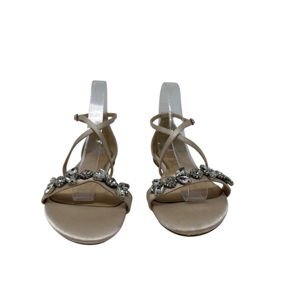 Jewel Badgley Mischka Tessy Womens Satin Strappy Sandals Embellished Size 7 - Picture 5 of 13
